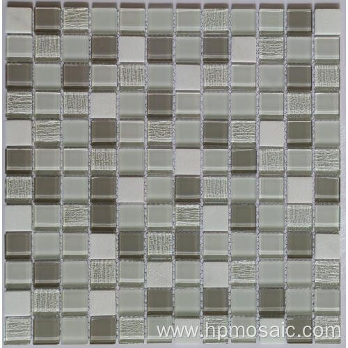 Cold gray glass mosaic tiles for wall